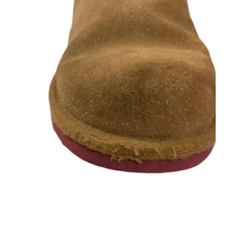 Ugg Australia Malena Boot Girls‎ Size 4 Brown Brand Purple Blue Bow 1005397K